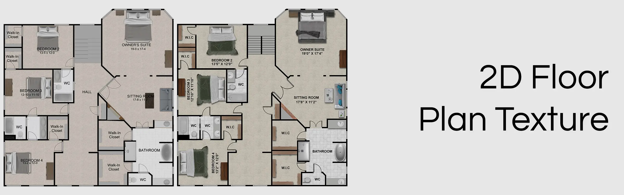 2D Floor Plan - Texture